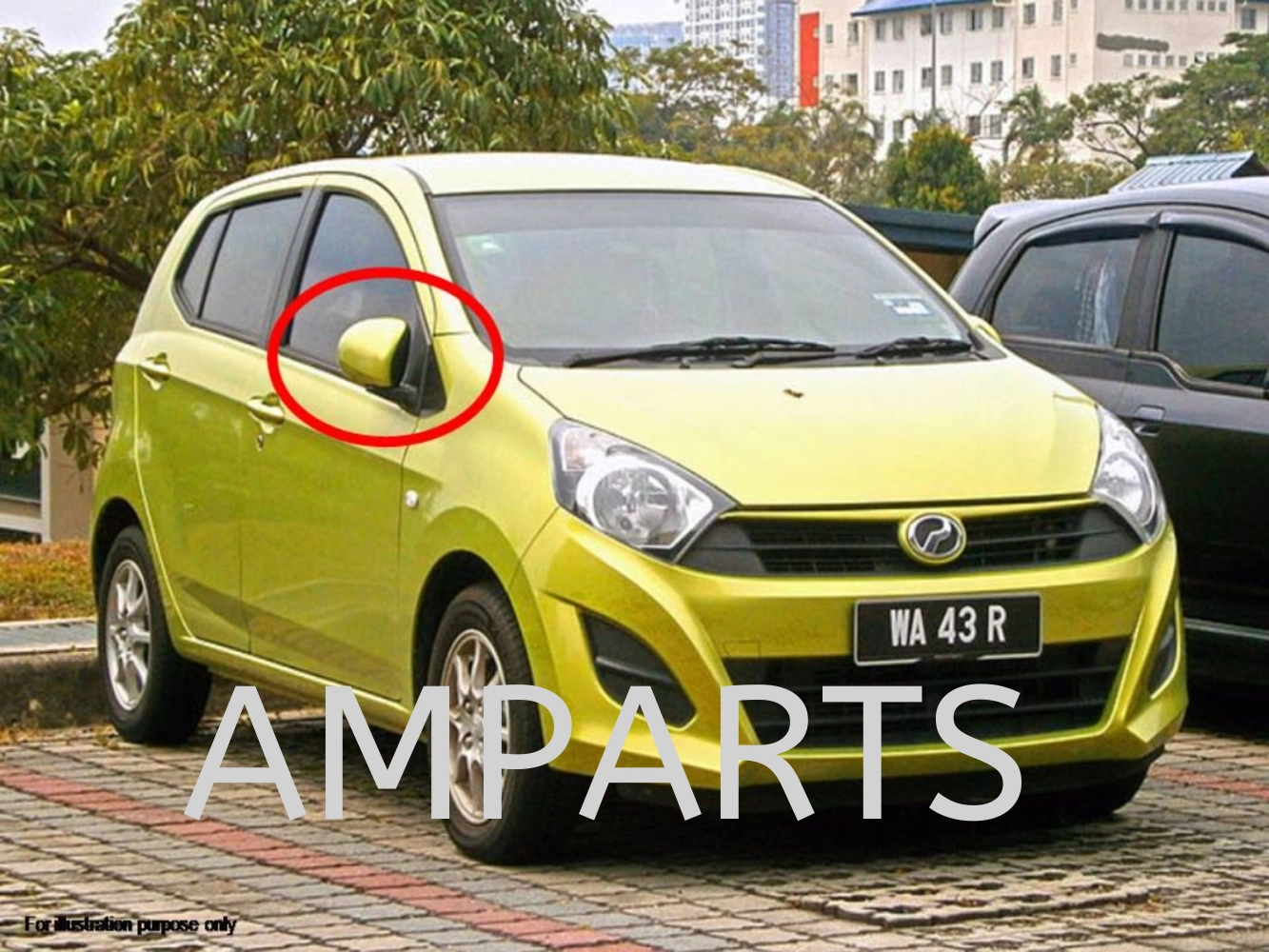 Perodua Axia 2014 Door Mirror (Auto) - 7 Pin