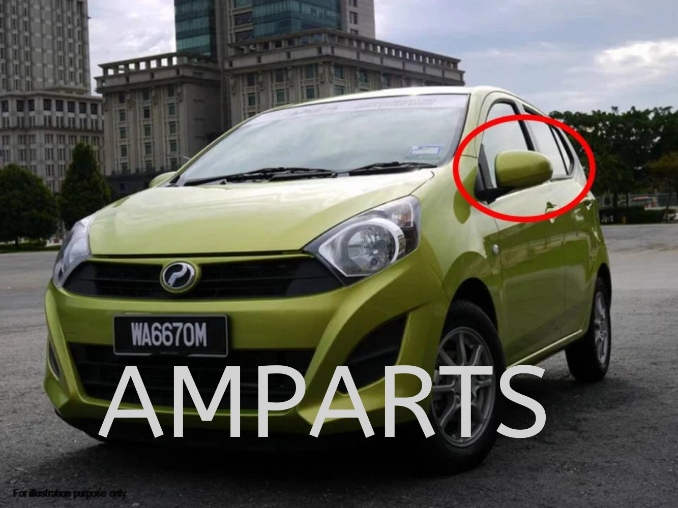 Perodua Axia 2014 Door Mirror (Auto) - 7 Pin
